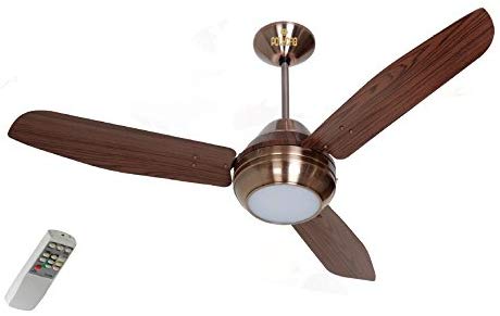 POLYCAB FANS SUPER PREMIUM SEGMENT  SUPERIA LITE SP01  Polycab Superia Lite SP01 1200mm Decorative Ceiling Fan with Remote - Brown Sweep (MM) 1200