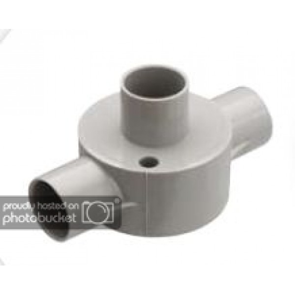 PRECISION PRCB 252S BO Circular Box Back Outlet Through 2 Way Without Lid OD 25mm UPVC Pipe Fittings
