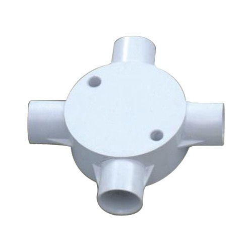 PRECISION PRCB 504L Circular Box 4 Way Intersection With Lid And Screw OD 50mm UPVC Pipe Fittings