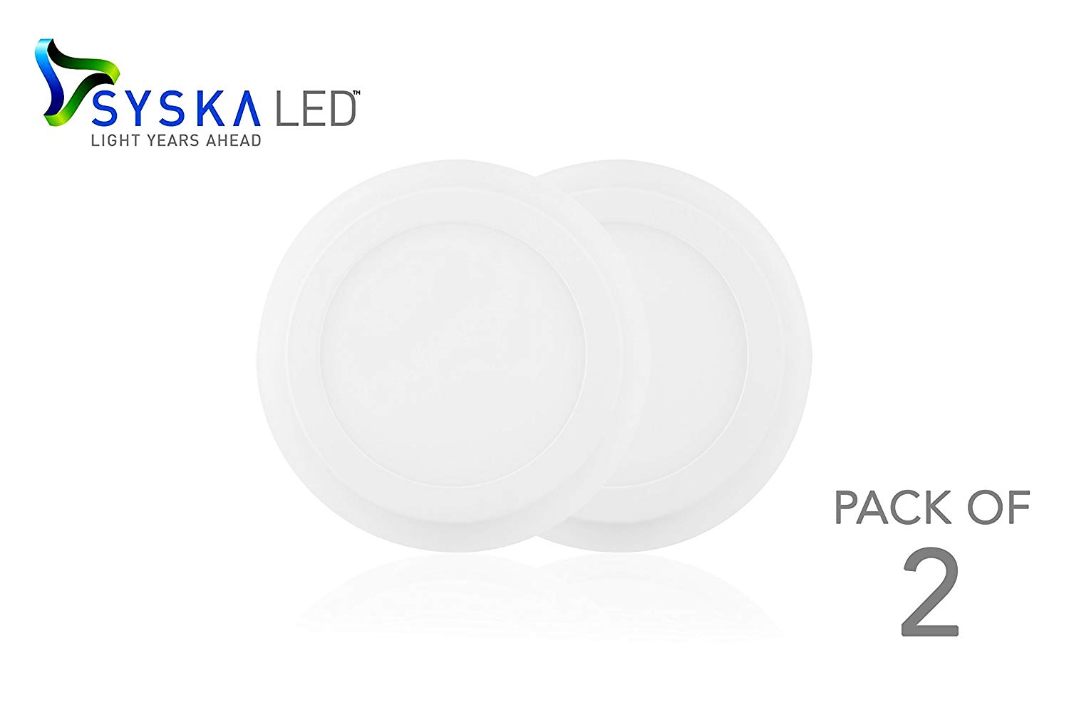 SYSKA LED SSK-2 IN 1-24W-E-WR Recessed Round LED Panel Light, Size: 240*240*12mm, Size for diging hole:210mm,(18+6)W,AC90-300V,SMD2835, Centre white 6500K and Ring Red color