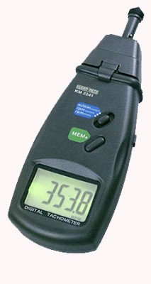 KUSUK MECO Digital Techometer 2.5-99,999 RPM & Contact Techometer 0.5-19,999 RPM,Surface Speed0.05-1,999, 9m/min Total Count 99999 Digital Techometer