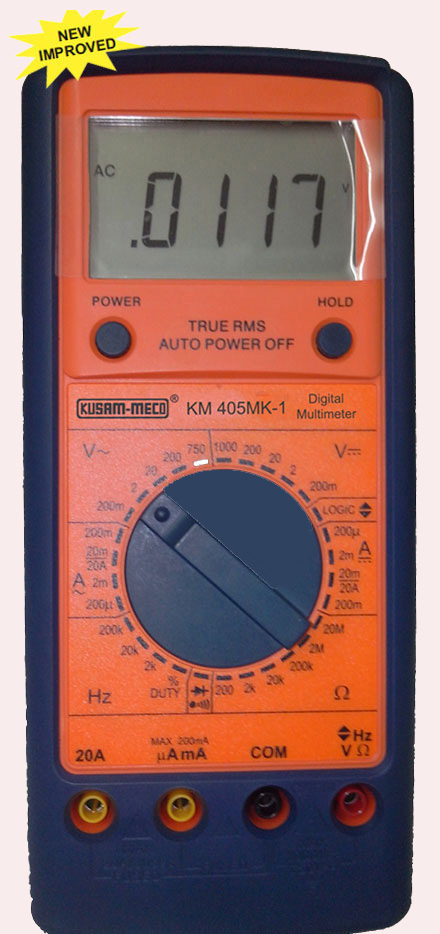 KUSUM MECO Model 405 Digital Multimeter 4&1/2 Digit (True RMS) Count 20000