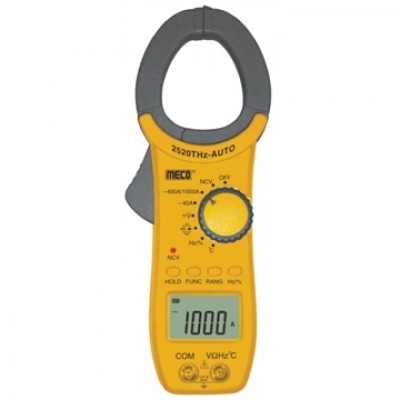  MECO Model 2502T-AUTO 3-3/4 DIGIT 4000 COUNT 1000A AC AUTO / MANUAL RANGING DIGITAL CLAMPMETER WITH TEMPERATURE & FREQUENCY  