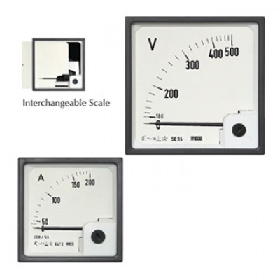 MECO AC MOVING IRON DIN PANEL AMMETER & VOLTMETERS SQ72